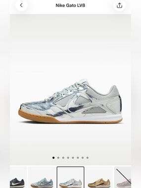 Nike Gato LV8 Silver Metallic Low-Top Athletic Sneakers